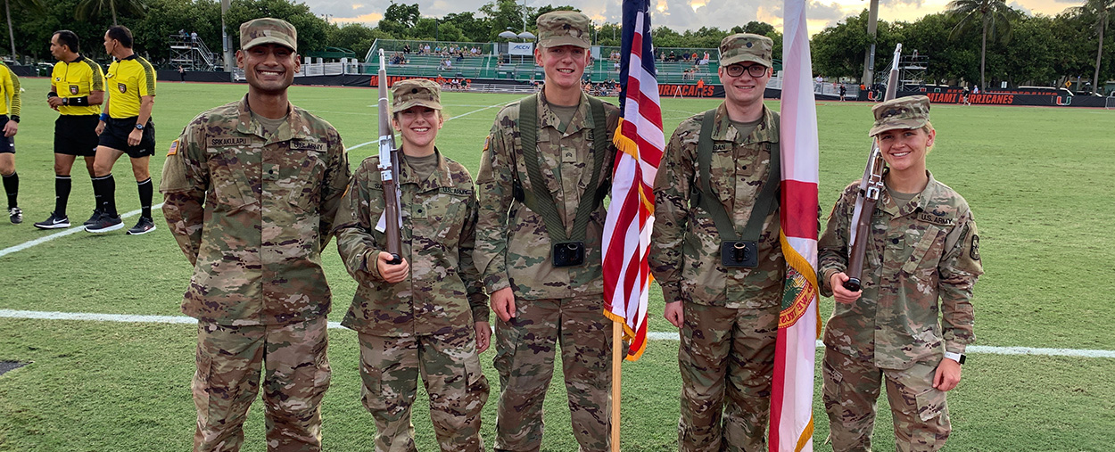 UM Army ROTC color guard